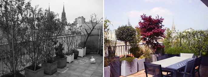 Aménagement paysager d'une terrasse avec vue à Nîmes