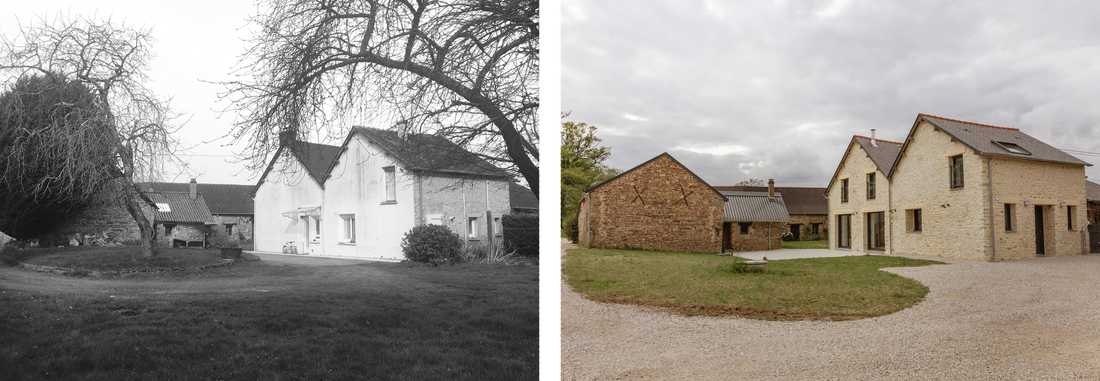 Avant - Après : Réhabilitation d'une maison ancienne à Bain-de-Bretagne (35)