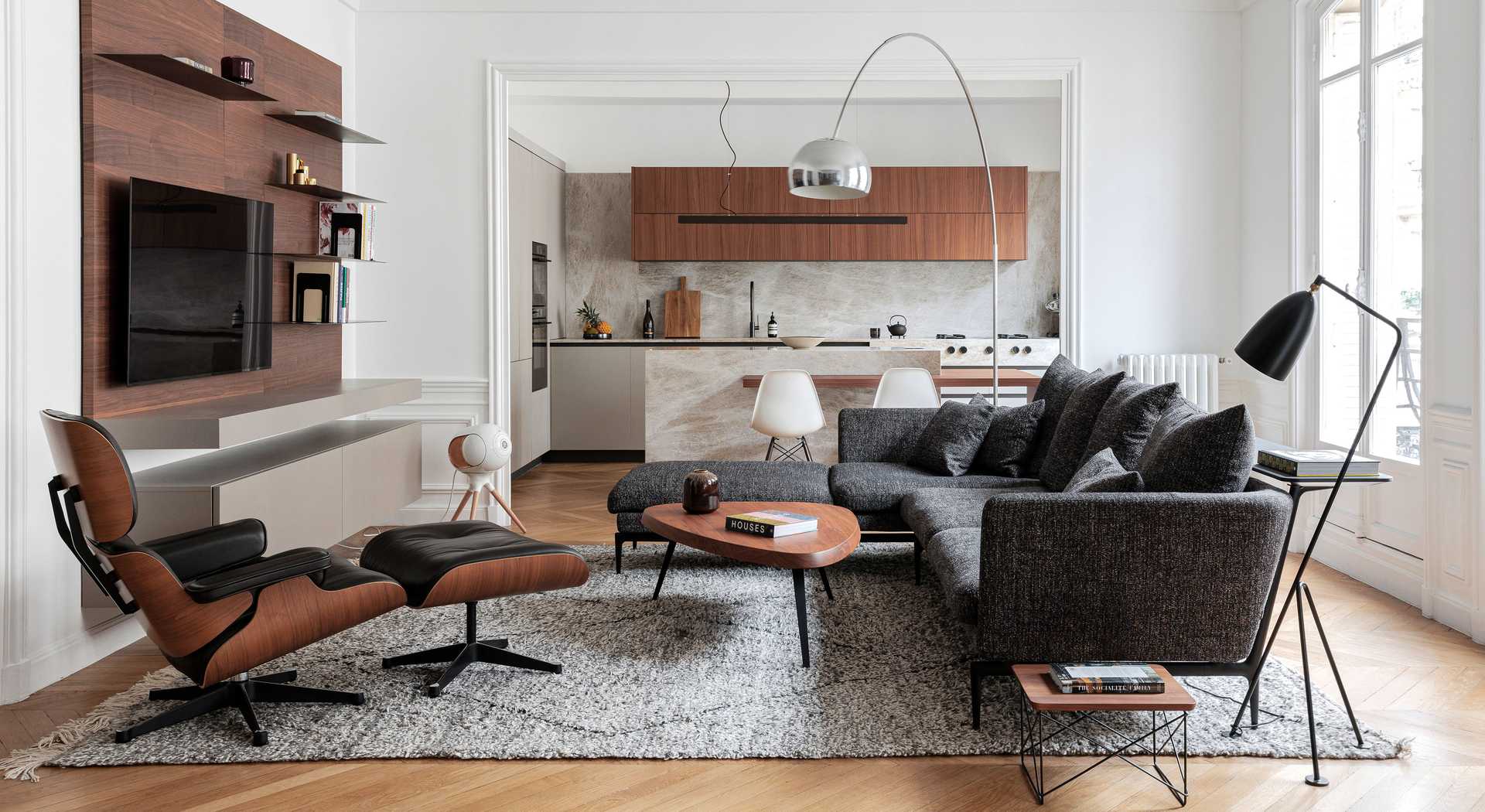 Rénovation du salon d'un appartement par un architecte d'intérieur à Nîmes
