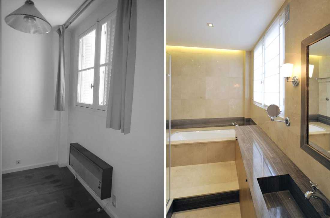 Photo Avant - Après d’architecture d’intérieur dans un appartement de trois pièces à Nîmes