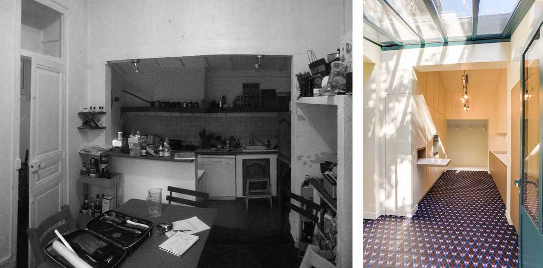 Avant-après : Rénovation de la cuisine d'une meulière par un architecte d'intérieur à Nîmes
