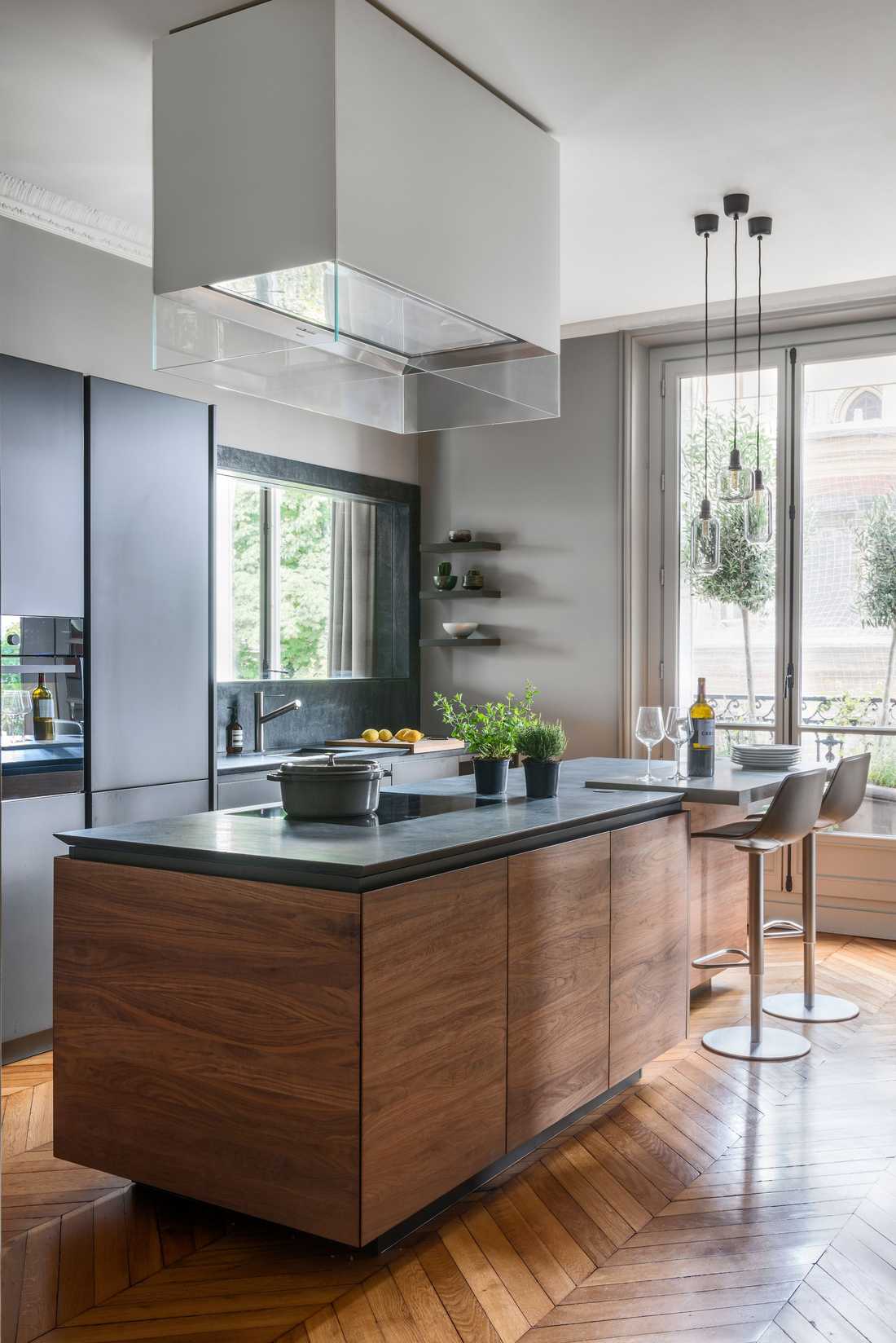 Cuisine américaine aménagée par un architecte d'intérieur dans le Gard
