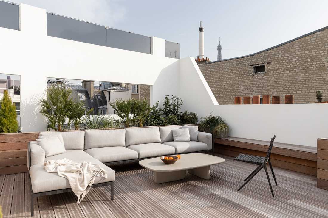 Terrasse - rooftop d'un appartement à Nîmes