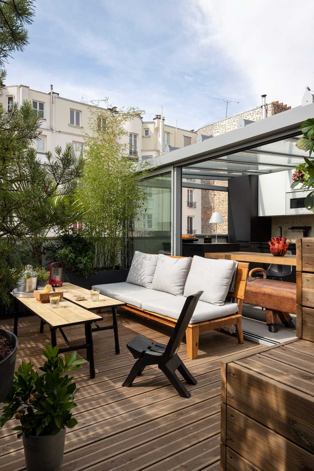 Toit-terrasse amenagé par un architecte d'interieur à Nîmes