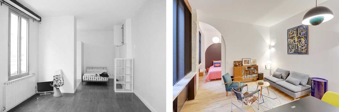 Rénovation d'un salon par architecte d'intérieur