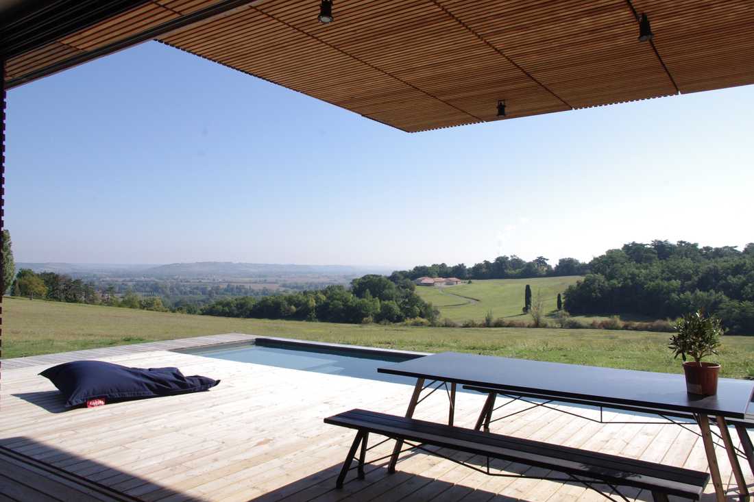 terrasse de la maison avec vue
