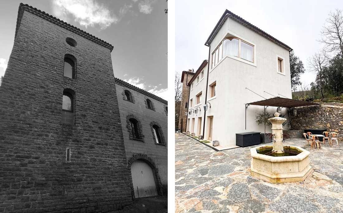 Avant - Après : les façades et les ouvertures ont été modifiées par l'architecte