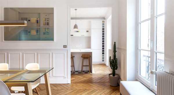 Avant - aprés d'une réalisation d'un architecte d'intérieur à Nîmes dans un appartement haussmannien