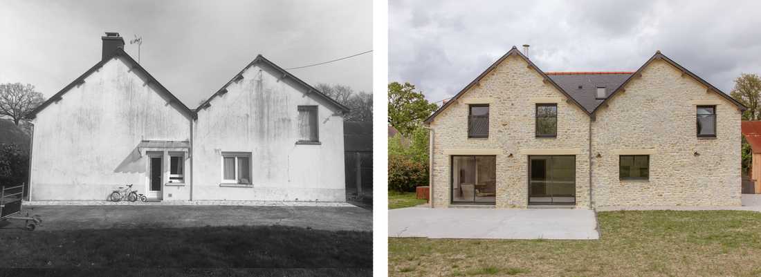Avant - Après : Ravalement de façade d'une maison en pierre en Bretagne