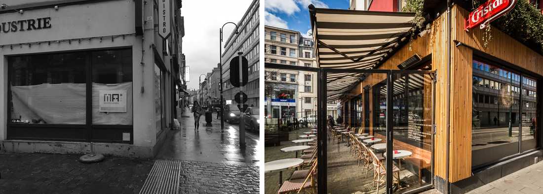 Rénovation de la facade d'un restaurant par un architecte à Nîmes