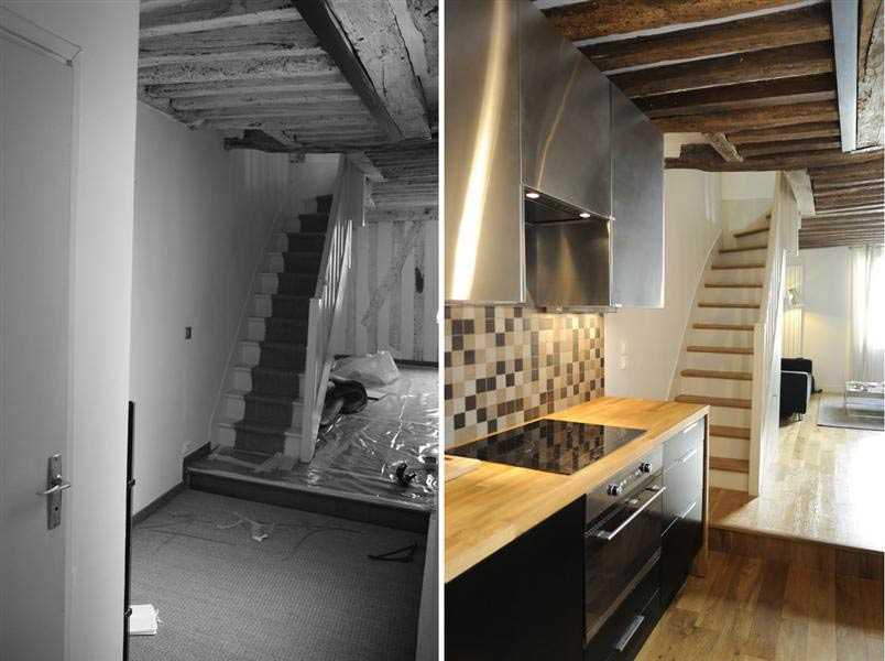 Aménagement d'une cuisine ouverte dans un duplex dans le Gard