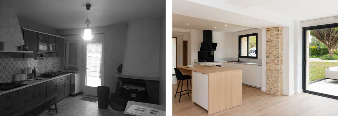 Avant - Après : Création d'ouverture dans une maison ancienne avec un architecte d'intérieur
