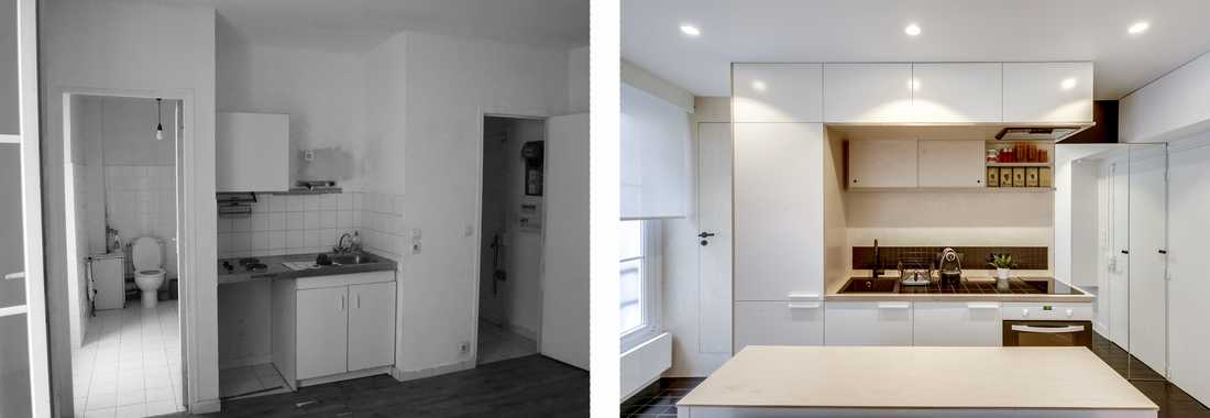 Rénovation d'un appartement 2 pièces vetuste par un architecte d'interieur à Nîmes