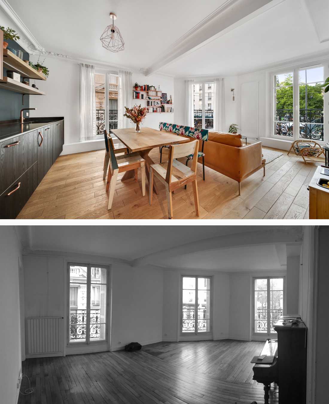 Avant - après de la rénovation energétique d'un appartement à Nîmes